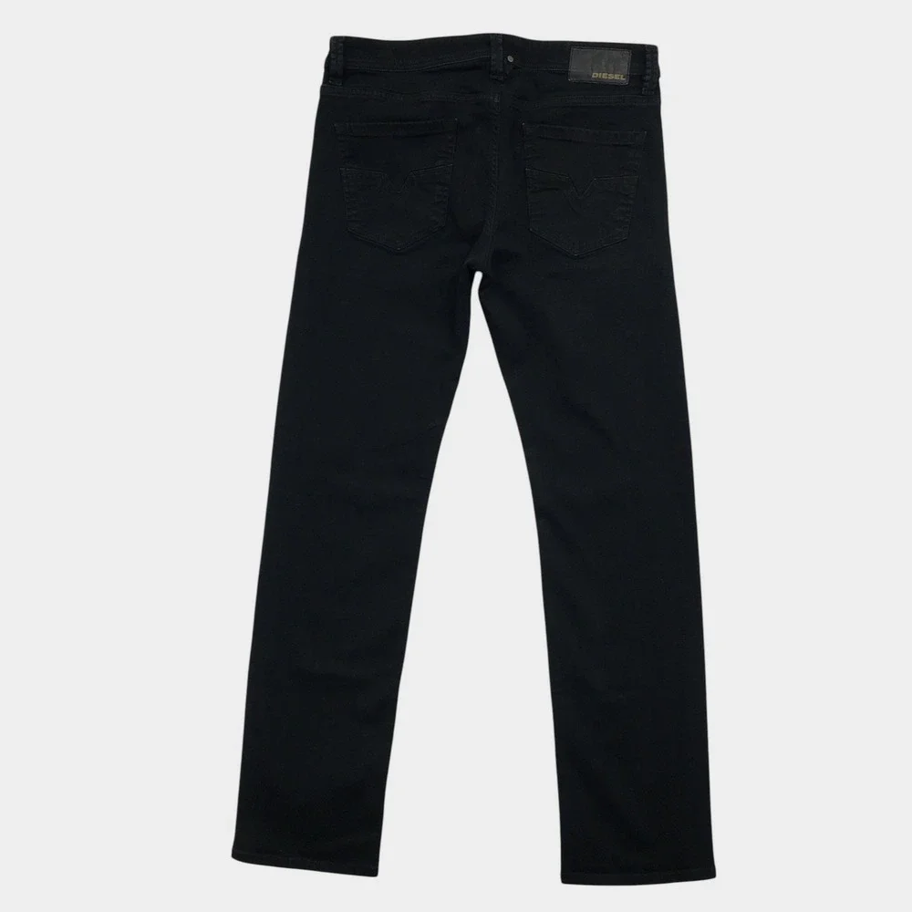 Diesel Larkee Regular Straight Leg Jeans Mens Black Stretch Denim Pants W34 L34